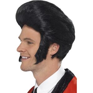 Smiffys Black Men's Quiff Wig - 50s Fancy Dress - Sideburns Smiffys Black Men's Quiff Wig - 50s Fancy Dress - Sideburns