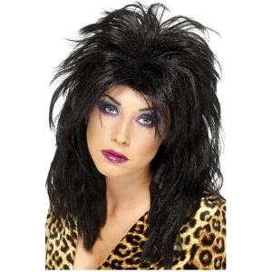 Smiffys Black 80s Popstar Wig - Mullet Adult Costume Smiffys Black 80s Popstar Wig - Mullet Adult Costume