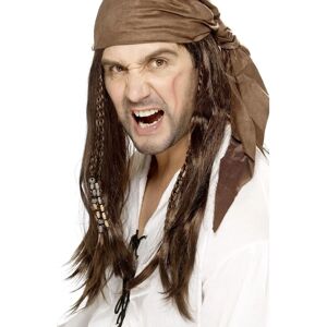 Smiffys Adult's Buccaneer Pirate Wig - brown with bandana - Pirate Costume Smiffys Adult's Buccaneer Pirate Wig - brown with bandana - Pirate Costume