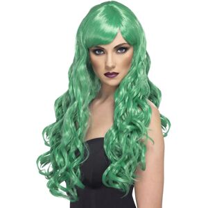 Smiffys Long Green Ladies Fringe Curly Desire Wig - Wig Green Desire Long Curly Fancy Dress Smiffys Long Green Ladies Fringe Curly Desire Wig - Wig Green Desire Long Curly Fancy Dress
