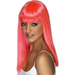 Parrucca Glamour Neon Rosa di Smiffys - Costume Lungo e Dritto Parrucca Glamour Neon Rosa di Smiffys - Costume Lungo e Dritto