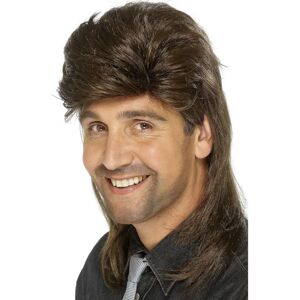Perruque Mullet Brune Longue de Smiffys - Accessoire de Déguisement Perruque Mullet Brune Longue de Smiffys - Accessoire de Déguisement