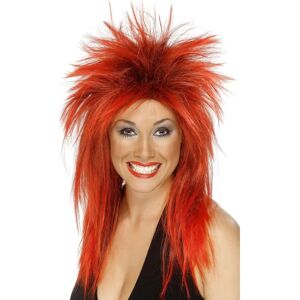 Smiffys Red Black Long Mullet Rock Diva Wig - Fancy Dress Adult Smiffys Red Black Long Mullet Rock Diva Wig - Fancy Dress Adult