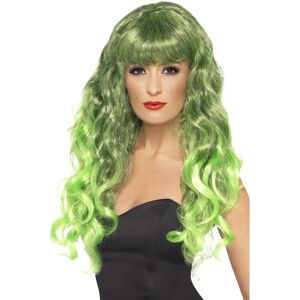 Smiffys Green Black Long Siren Wig - Long Curly Fancy Dress Wig Smiffys Green Black Long Siren Wig - Long Curly Fancy Dress Wig