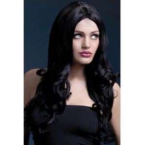 Smiffys Fever Rhianne Wig - Black Long Soft Curl - Fancy Dress Smiffys Fever Rhianne Wig - Black Long Soft Curl - Fancy Dress