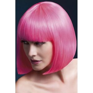 Smiffys Neon Pink Fever Elise Wig - Short Bob with Fringe Smiffys Neon Pink Fever Elise Wig - Short Bob with Fringe