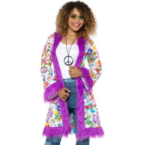Smiffys Hippie Coat - Multi-Colored, Fur Trim, Adult - 1960s Costume Smiffys Hippie Coat - Multi-Colored, Fur Trim, Adult - 1960s Costume