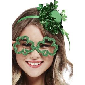 Smiffys Paddy's Day Shamrock Glitter Party Specs - Party Glasses Smiffys Paddy's Day Shamrock Glitter Party Specs - Party Glasses