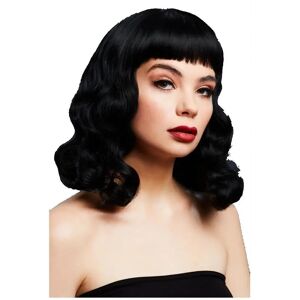 Smiffys Fever Bettie Short Fringe Wavy Black Wig - Fancy Dress Prop Smiffys Fever Bettie Short Fringe Wavy Black Wig - Fancy Dress Prop