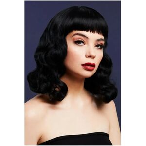 Smiffys Fever Bettie Short Fringe Wavy Black Wig - Fancy Dress Prop Smiffys Fever Bettie Short Fringe Wavy Black Wig - Fancy Dress Prop