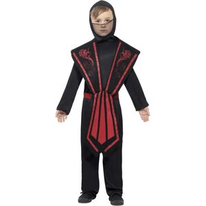 Smiffys Ninja Kostüm Kind Kinder Schwarz Rot - Kostüm Smiffys Ninja Kostüm Kind Kinder Schwarz Rot - Kostüm