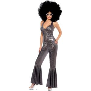 Smiffys Silver 70s Disco Flared Jumpsuit Costume - Adult Smiffys Silver 70s Disco Flared Jumpsuit Costume - Adult