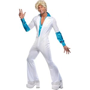 Smiffys Disco Man Costume - All In One, White/Blue, Large Smiffys Disco Man Costume - All In One, White/Blue, Large
