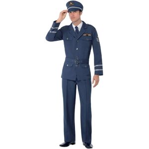 Fantasia de capitão da força aérea WW2 - Azul, Adulto, Modelo 38830l Fantasia de capitão da força aérea WW2 - Azul, Adulto, Modelo 38830l