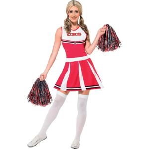 Smiffys Red Cheerleader Costume with Pompoms - Costumes Smiffys Red Cheerleader Costume with Pompoms - Costumes