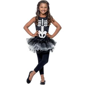 Smiffys Skelett Tutu Kostüm Kinder Schwarz Weiß - Halloween Smiffys Skelett Tutu Kostüm Kinder Schwarz Weiß - Halloween