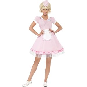 Smiffys Adult Women's 50's Diner Girl Costume - Pink - Costumes Smiffys Adult Women's 50's Diner Girl Costume - Pink - Costumes