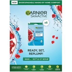 Garnier Moisture Bomb Pomegranate Hydrating Face Mask - 5 Pack 160g Garnier Moisture Bomb Pomegranate Hydrating Face Mask - 5 Pack 160g