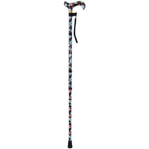 Aidapt Black Floral Patterned Walking Cane - Support 110kg Aidapt Black Floral Patterned Walking Cane - Support 110kg