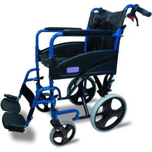Aidapt - Compact Transport Aluminium - Blue - Wheelchair Aidapt - Compact Transport Aluminium - Blue - Wheelchair