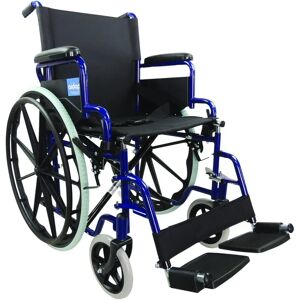 Aidapt Blue Self Propelled Transit Chair - Foldable, Armrests, Footrest Aidapt Blue Self Propelled Transit Chair - Foldable, Armrests, Footrest