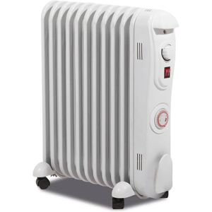 Prem-I-Air White Oil Filled Radiator - 2500W, 11 Fin, Timer - Heating Prem-I-Air White Oil Filled Radiator - 2500W, 11 Fin, Timer - Heating