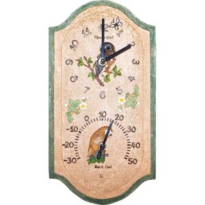 St Helens Owl Garden Clock Thermometer - Outdoor Decor St Helens Owl Garden Clock Thermometer - Outdoor Decor