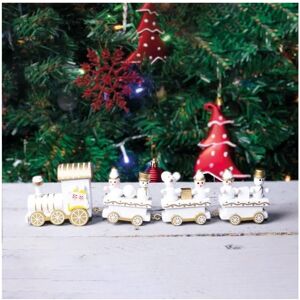 Netagon - 20cm Wooden Christmas Train Set - White - Train set Netagon - 20cm Wooden Christmas Train Set - White - Train set