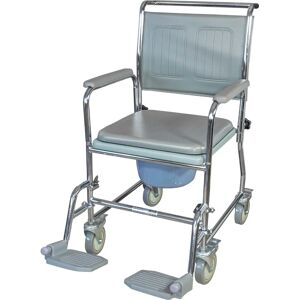 Aidapt VR166X - Mobile Commode with Footrests, Padded Arms & Back Aidapt VR166X - Mobile Commode with Footrests, Padded Arms & Back