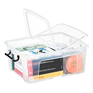 Boîte de rangement Strata - 24L, Transparente, Couvercle Pliant - Publicité Boîte de rangement Strata - 24L, Transparente, Couvercle Pliant - Publicité