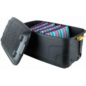 Strata Heavy Duty Storage Trunk with Lid, 145L, Black - Storage Trunk Strata Heavy Duty Storage Trunk with Lid, 145L, Black - Storage Trunk