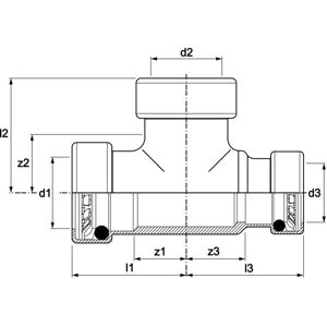 Aalberts T-Stück Kupfer 22x22x15 mm - Rohrverbindung Aalberts T-Stück Kupfer 22x22x15 mm - Rohrverbindung