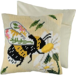 Trimits Floral Bee Cross Stitch Cushion Kit - Home Decor Trimits Floral Bee Cross Stitch Cushion Kit - Home Decor