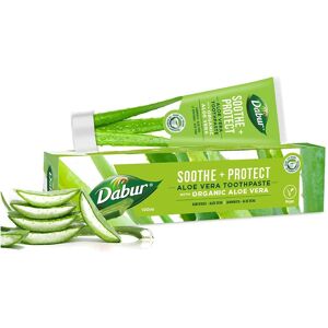Dentifrice à l’aloe vera bio Dabur - Apaise, Protège, 100ml - Publicité Dentifrice à l’aloe vera bio Dabur - Apaise, Protège, 100ml - Publicité