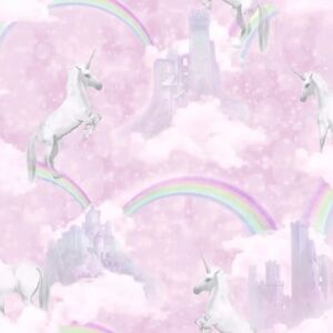 Holden Unicorns Pink Glitter - Kids Wallpaper for Bedroom Holden Unicorns Pink Glitter - Kids Wallpaper for Bedroom