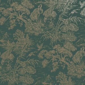 Holden Decor Crane Lagoon Aqua Gold Wallpaper - Wallpaper Holden Decor Crane Lagoon Aqua Gold Wallpaper - Wallpaper
