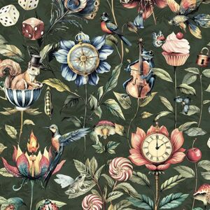 Holden Decor Curious Creatures Emerald Green - Wallpaper Holden Decor Curious Creatures Emerald Green - Wallpaper