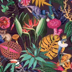 Holden Decor Wonderland Tropical Wallpaper Plum - Wallpaper Holden Decor Wonderland Tropical Wallpaper Plum - Wallpaper