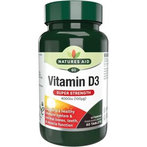 Natures Aid Vitamin D3 4000IU - Super Strength - 60 Tablets Natures Aid Vitamin D3 4000IU - Super Strength - 60 Tablets