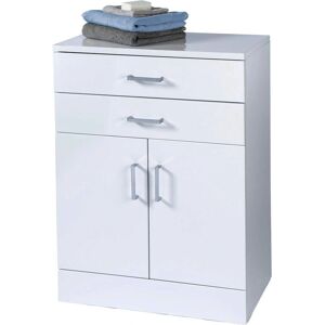 Showerdrape Trento White Bathroom Cabinet - Double Drawer Storage Showerdrape Trento White Bathroom Cabinet - Double Drawer Storage