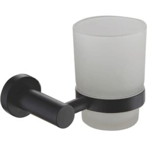 Showerdrape Modernity Black Stainless Steel Wall Mounted Frosted Glass Toothbrush Holder - Toothbrush Holder Showerdrape Modernity Black Stainless Steel Wall Mounted Frosted Glass Toothbrush Holder - Toothbrush Holder