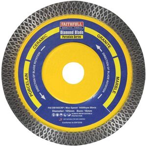 Faithfull FAIDB105CRP Diamond Blade - 105mm Diameter, 16mm Bore - Power Tool Accessory Faithfull FAIDB105CRP Diamond Blade - 105mm Diameter, 16mm Bore - Power Tool Accessory