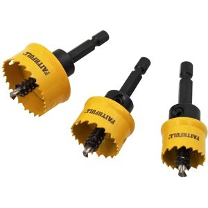 Faithfull Mini Holesaw Set - 20mm, 25mm, 32mm - Holesaw Set Faithfull Mini Holesaw Set - 20mm, 25mm, 32mm - Holesaw Set
