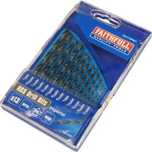 Faithfull 13-Piece HSS Drill Bit Set - Metal & Wood - DIN 338 Faithfull 13-Piece HSS Drill Bit Set - Metal & Wood - DIN 338