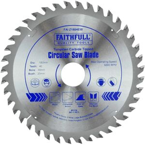 Faithfull Faithfull Circular Saw Blade 180x20/30mm 40T - Circular Saw Blade Faithfull Faithfull Circular Saw Blade 180x20/30mm 40T - Circular Saw Blade