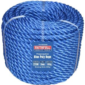 Faithfull Blue Poly Rope - 6mm x 220m - Rope Faithfull Blue Poly Rope - 6mm x 220m - Rope