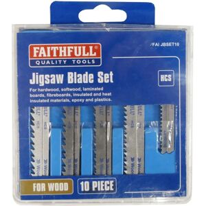 Faithfull FAIJBSET10 Jigsaw Blade Set of 10 Assorted - Jigsaw Blades Faithfull FAIJBSET10 Jigsaw Blade Set of 10 Assorted - Jigsaw Blades