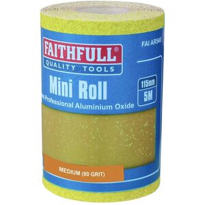 Faithfull FAIAR580Y Aluminium Oxide Sanding Paper Roll Yellow - 115mm x 5m - 80G Faithfull FAIAR580Y Aluminium Oxide Sanding Paper Roll Yellow - 115mm x 5m - 80G
