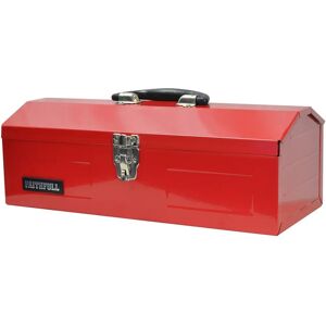 Faithfull Metal Barn Toolbox - Red - Heavy-gauge steel - Includes tote tray - Secure clip lock - Toolbox Faithfull Metal Barn Toolbox - Red - Heavy-gauge steel - Includes tote tray - Secure clip lock - Toolbox