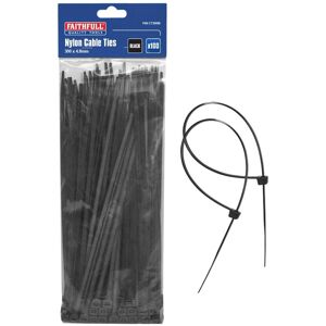 Faithfull FAICT300B Cable Ties Black 300mm - Cable Ties Faithfull FAICT300B Cable Ties Black 300mm - Cable Ties